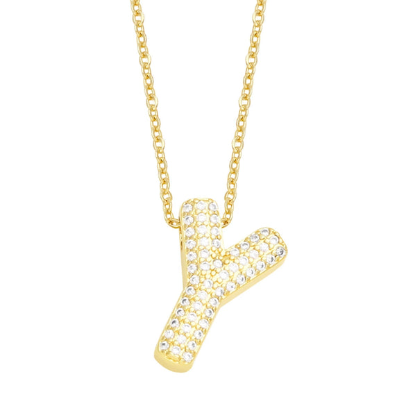 Jewelry Copper Necklace With Zircon Inlay And Letters Numbers Text Pattern Ochain For Women