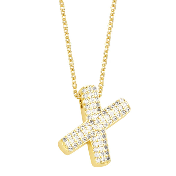 Jewelry Copper Necklace With Zircon Inlay And Letters Numbers Text Pattern Ochain For Women