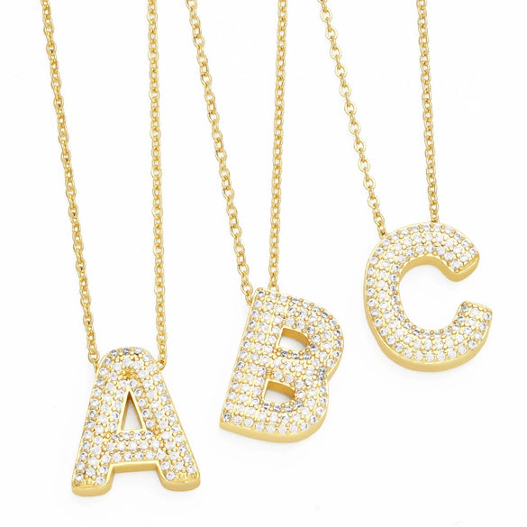Jewelry Copper Necklace With Zircon Inlay And Letters Numbers Text Pattern Ochain For Women