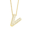 Jewelry Copper Necklace With Zircon Inlay And Letters Numbers Text Pattern Ochain For Women