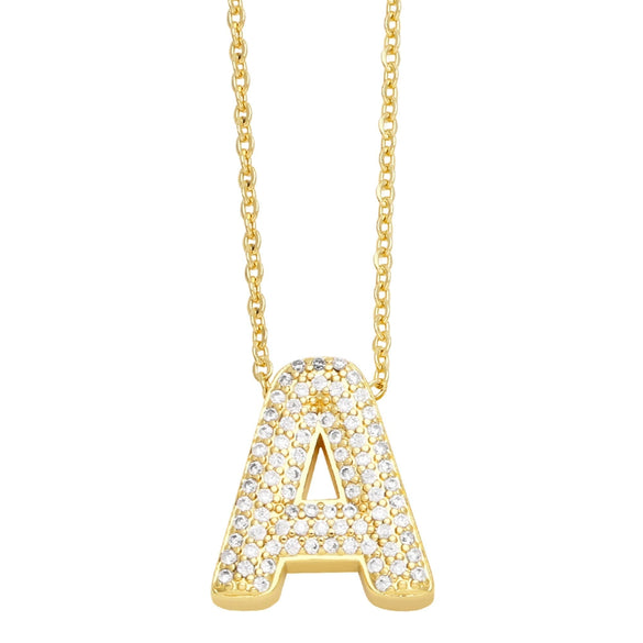 Jewelry Copper Necklace With Zircon Inlay And Letters Numbers Text Pattern Ochain For Women