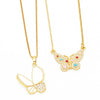 Jewelry Copper Ochain Butterfly Dripping Oil Insect Style Necklace