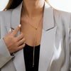 Jewelry Copper Ochain Long Tassel Necklace Geometric Style Electroplated