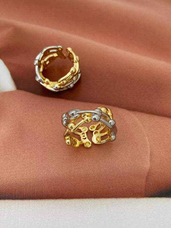 Jewelry Copper Open Ring Fashion Ol Style Geometric U Shape Electroplated