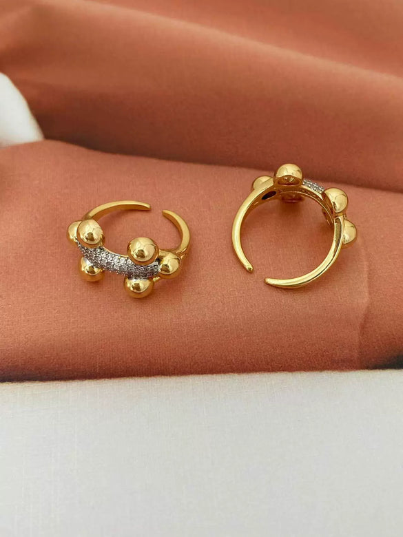 Jewelry Copper Open Ring Fashion Ol Style Geometric U Shape Electroplated