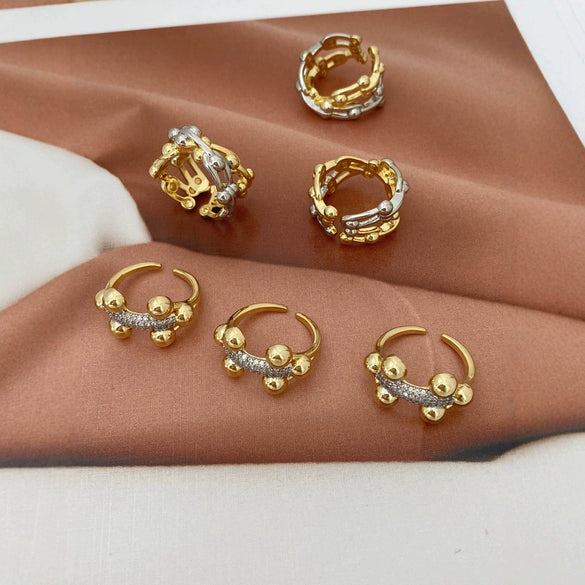 Jewelry Copper Open Ring Fashion Ol Style Geometric U Shape Electroplated
