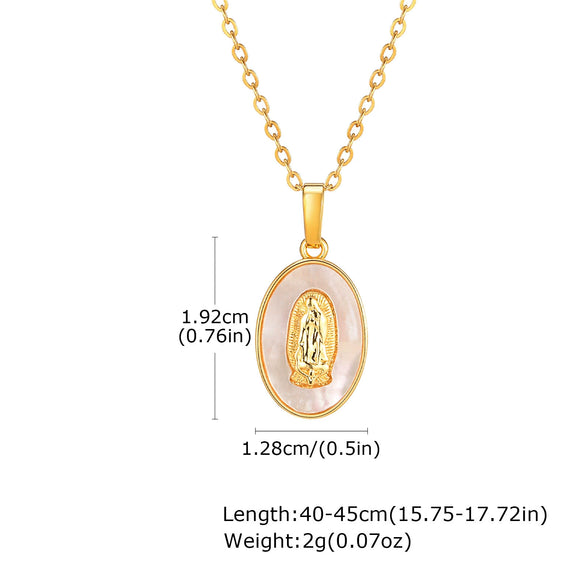 Jewelry Copper Oval Geometric Pendant Gold Plated Necklace For Ladies