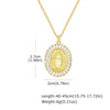 Jewelry Copper Oval Geometric Pendant Gold Plated Necklace For Ladies