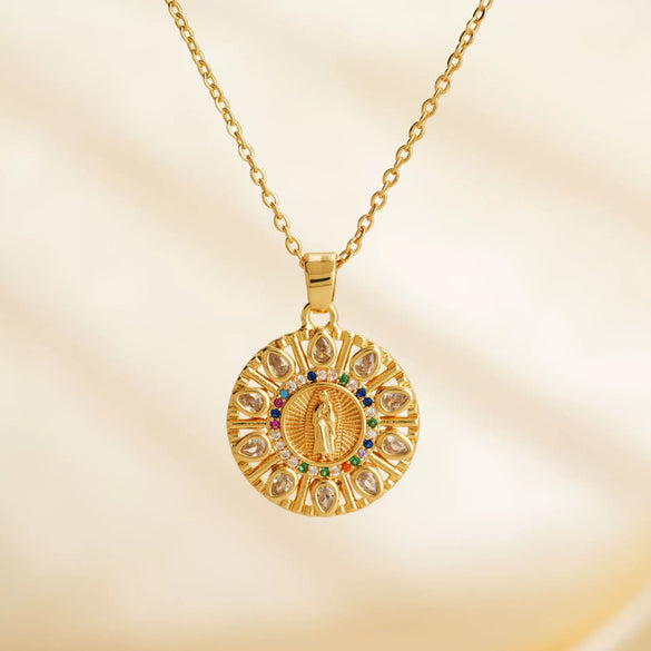 Jewelry Copper Oval Pendant Necklace With Cartoon Characters Electroplating