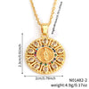 Jewelry Copper Oval Pendant Necklace With Cartoon Characters Electroplating