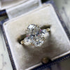Jewelry Copper Oval Zircon Geometric Ring For Women