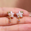 Jewelry Copper Pearl Star Pendant Electroplating Fashion Ol Minimalist Unisex