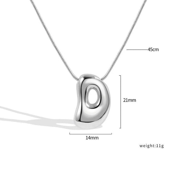 Jewelry Copper Pendant Necklace Geometric Letter Snake Bone Chain Gold Plated