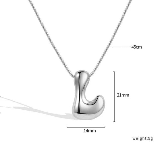 Jewelry Copper Pendant Necklace Geometric Letter Snake Bone Chain Gold Plated