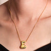 Jewelry Copper Pendant Necklace Geometric Letter Snake Bone Chain Gold Plated
