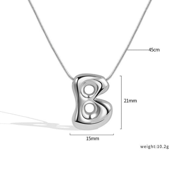 Jewelry Copper Pendant Necklace Geometric Letter Snake Bone Chain Gold Plated