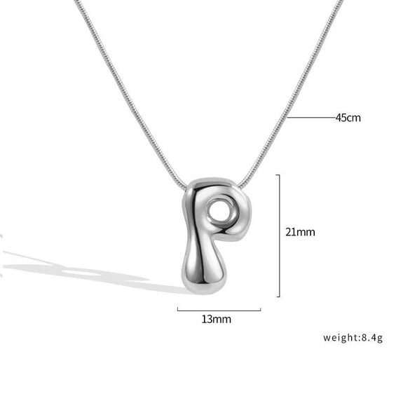 Jewelry Copper Pendant Necklace Geometric Letter Snake Bone Chain Gold Plated