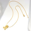 Jewelry Copper Pendant Necklace Geometric Letter Snake Bone Chain Gold Plated