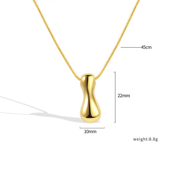 Jewelry Copper Pendant Necklace Geometric Letter Snake Bone Chain Gold Plated