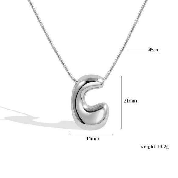 Jewelry Copper Pendant Necklace Geometric Letter Snake Bone Chain Gold Plated