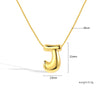Jewelry Copper Pendant Necklace Geometric Letter Snake Bone Chain Gold Plated