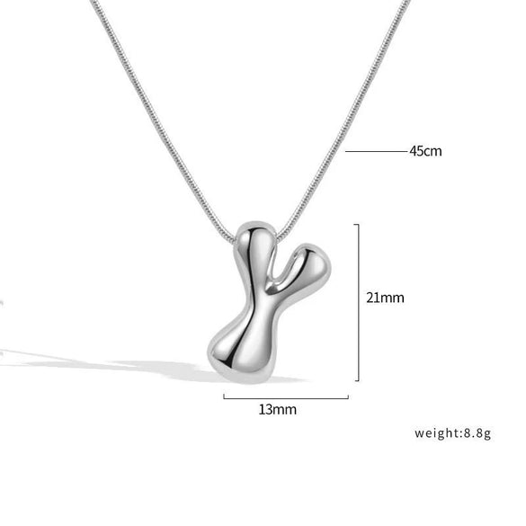 Jewelry Copper Pendant Necklace Geometric Letter Snake Bone Chain Gold Plated