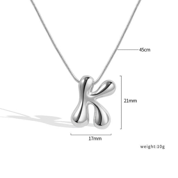 Jewelry Copper Pendant Necklace Geometric Letter Snake Bone Chain Gold Plated