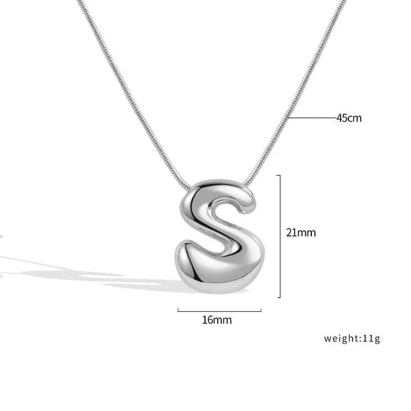 Jewelry Copper Pendant Necklace Geometric Letter Snake Bone Chain Gold Plated