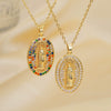 Jewelry Copper Pendant Set Zircon Geometric Retro Electroplating Necklace