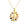 Jewelry Copper Pendant Set Zircon Geometric Retro Electroplating Necklace