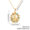 Jewelry Copper Pendant Set Zircon Geometric Retro Electroplating Necklace