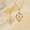 Jewelry Copper Pendant Set Zircon Geometric Retro Electroplating Necklace