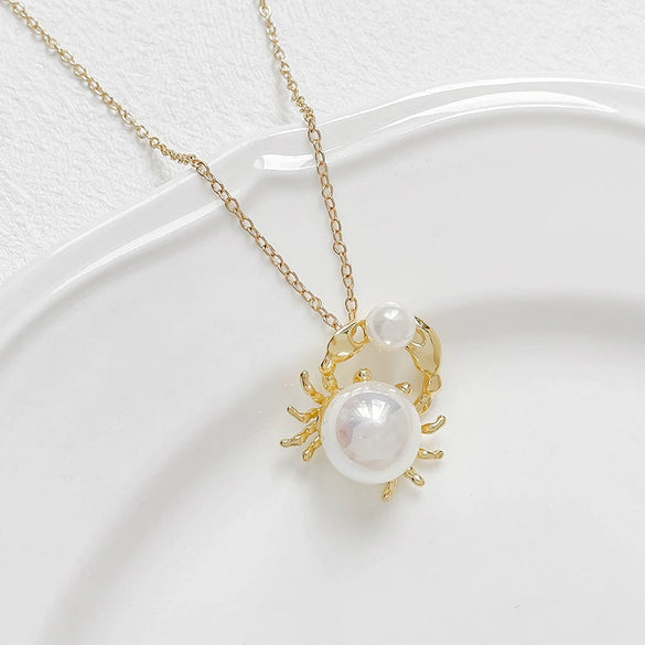 Jewelry Copper Plated Gold Color Baroque Crab Pearl Pendant Electroplated Diy Handmade With Lines Pattern