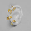 Jewelry Copper Plated 18K Gold Butterfly Geometric Light Luxury Style Ear Clip Earrings