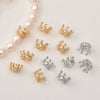 Jewelry Copper Plated 14K Gold Zircon Hollow Crown Bead Pendant Electroplated Diy Bracelet Necklace Ear Accessories Material