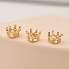 Jewelry Copper Plated 14K Gold Zircon Hollow Crown Bead Pendant Electroplated Diy Bracelet Necklace Ear Accessories Material
