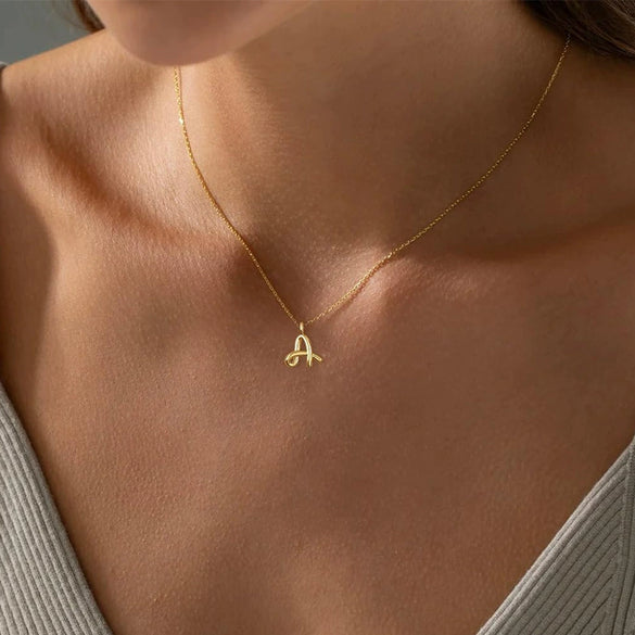Jewelry Copper Plated With Real Gold Letters Numbers Text Irregular Style Necklace For Women