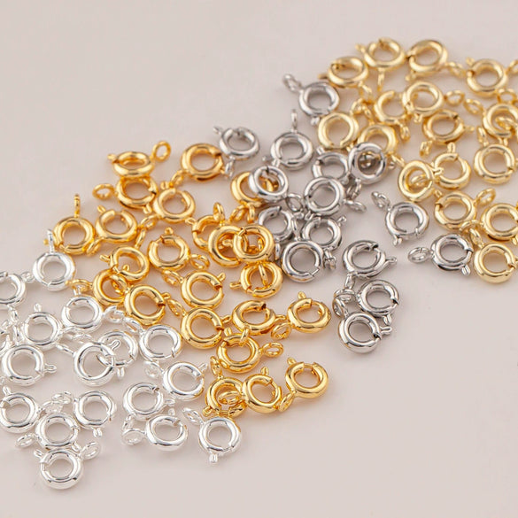 Jewelry Copper Real Gold Electroplated Closed Spring Buckle For Bracelet Necklace Connection