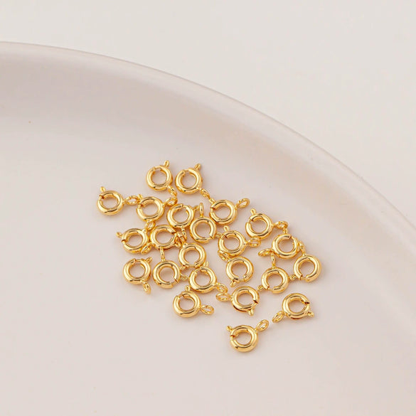 Jewelry Copper Real Gold Electroplated Closed Spring Buckle For Bracelet Necklace Connection