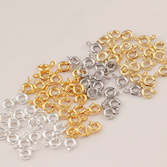 Jewelry Copper Real Gold Electroplated Closed Spring Buckle For Bracelet Necklace Connection