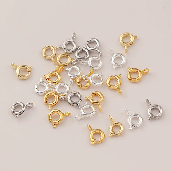 Jewelry Copper Real Gold Electroplated Closed Spring Buckle For Bracelet Necklace Connection