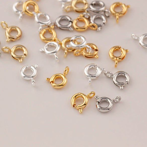 Jewelry Copper Real Gold Electroplated Closed Spring Buckle For Bracelet Necklace Connection