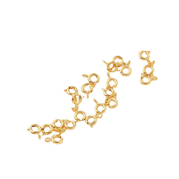 Jewelry Copper Real Gold Electroplated Closed Spring Buckle For Bracelet Necklace Connection
