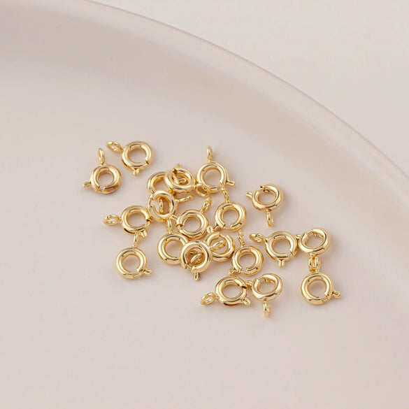 Jewelry Copper Real Gold Electroplated Closed Spring Buckle For Bracelet Necklace Connection