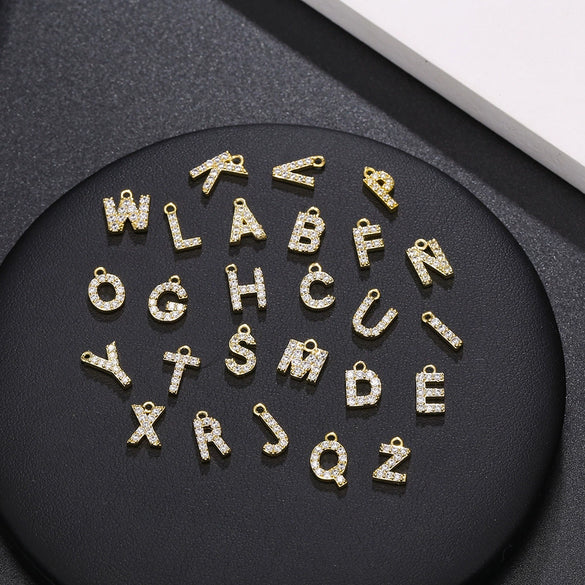 Jewelry Copper Real Gold Plated Letter Pendant For Women