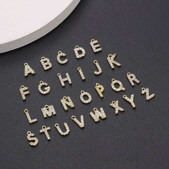 Jewelry Copper Real Gold Plated Letter Pendant For Women
