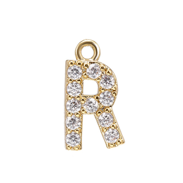 Jewelry Copper Real Gold Plated Letter Pendant For Women