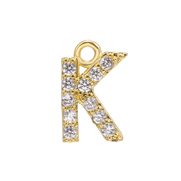 Jewelry Copper Real Gold Plated Letter Pendant For Women