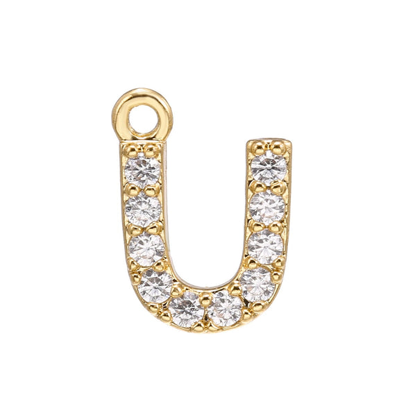 Jewelry Copper Real Gold Plated Letter Pendant For Women