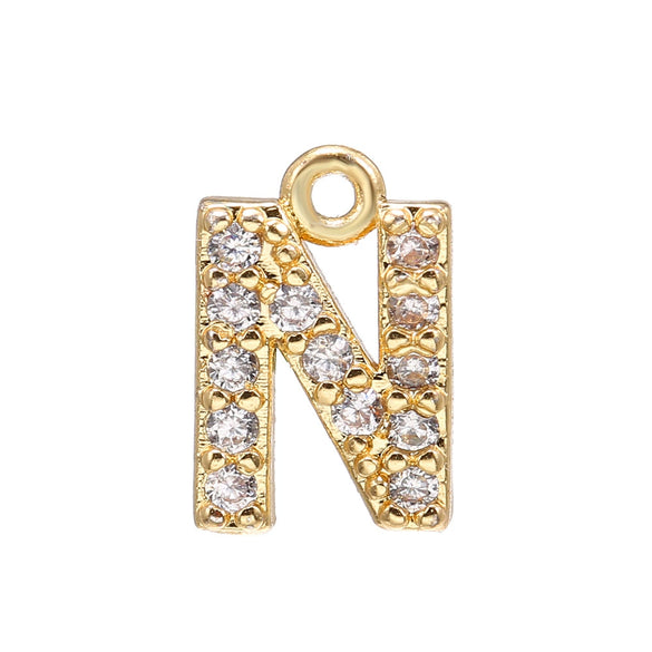 Jewelry Copper Real Gold Plated Letter Pendant For Women